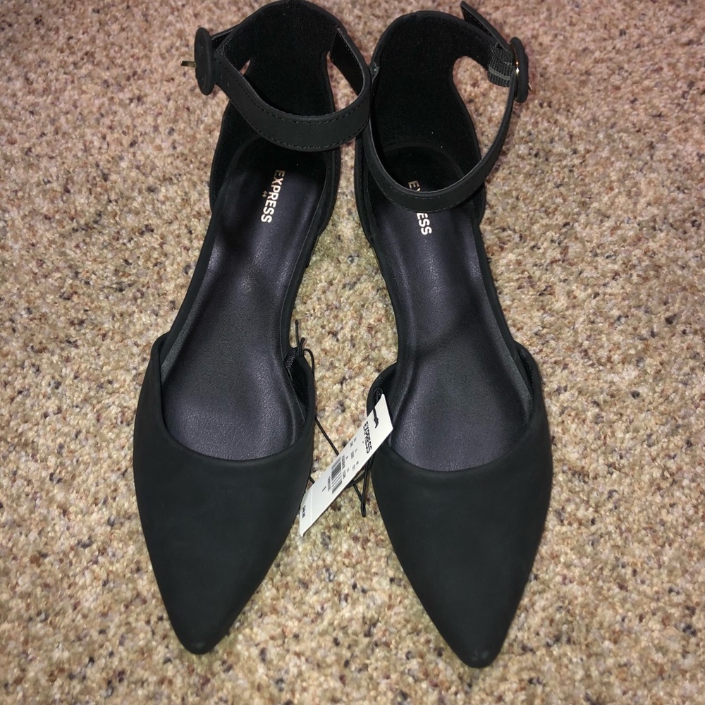 Express Flats Black Ties By The Ankle